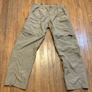 The North Face Women’s  Khaki Outdoor Nylon Pants with Red Loop